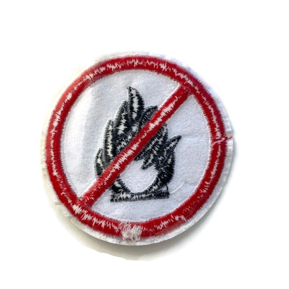 No Fire Sign Embroidered Patch - Picture 3 of 3